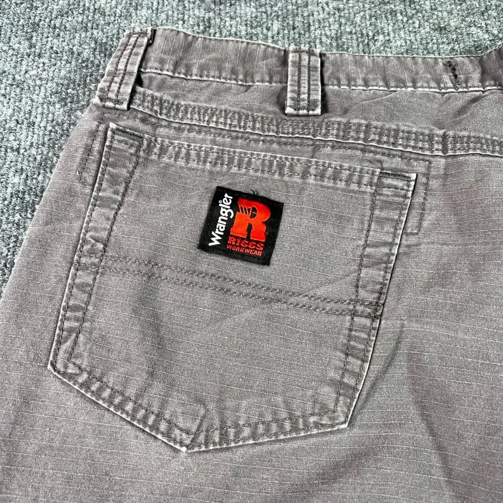 Wrangler Riggs Workwear Technician Pants Men 40x32 Gray Ripstop Straight Utility